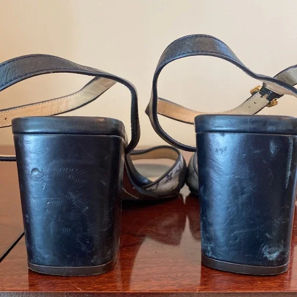 Louis Vuitton Vintage Dark Blue Monogram Mini Lin Sandal Size 35.5 - Picture 12 of 16